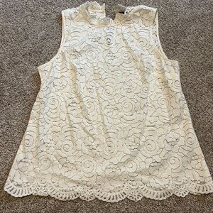 White lace sleeveless top